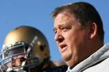 SOUTH BEND, IN - NOVEMBER 21: Head coach Charlie Weis of the Notre Dame Fighting Irish waits to enter the field for a game against the Univeristy of Connecticut Huskies at Notre Dame Stadium on November 21, 2009 in South Bend, Indiana. (Photo by Jonathan Daniel/Getty Images)