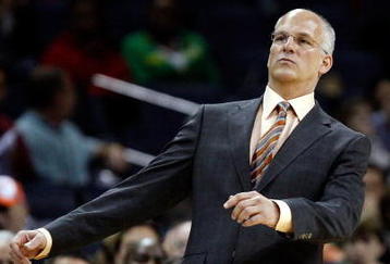 CHARLOTTE, NC - MARCH 16:  Head coach Jay Triano of the Toronto Raptors watches his team in action against the Charlotte Bobcats during their game at Time Warner Cable Arena on March 16, 2009 in Charlotte, North Carolina.  NOTE TO USER: User expressly acknowledges and agrees that, by downloading and/or using this Photograph, user is consenting to the terms and conditions of the Getty Images License Agreement.  (Photo by Streeter Lecka/Getty Images)