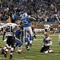 DETROIT, MI - NOVEMBER 22: The Detroit Lions celebrate after the final play against the Cleveland Browns at Ford Field on November 22, 2009 in Detroit, Michigan. The Lions came from behind to defeat the Browns 38-37. (Photo by Joe Robbins/Getty Images)