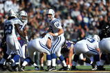 BALTIMORE - NOVEMBER 22:  Peyton Manning #18 of the Indianapolis Colts audibles during the game against the Baltimore Ravens at M&T Bank Stadium on November 22, 2009 in Baltimore, Maryland. The Colts defeated the Ravens 17-15. (Photo by Larry French/Getty Images)