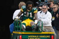 GREEN BAY, WI - NOVEMBER 22: Defensive back Al Harris #31 of the Green Bay Packers is taken off the field on a cart after an injury against the San Francisco 49ers at Lambeau Field on November 22, 2009 in Green Bay, Wisconsin. The Packers defeated the 49ers 30-24. (Photo by Scott Boehm/Getty Images)