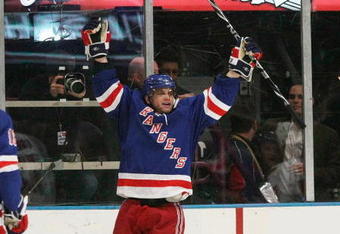 NEW YORK - NOVEMBER 17:  Marian Gaborik #10 of the New York Rangers scores against the Washington Capitals at Madison Square Garden on November 17, 2009 in New York, New York.  (Photo by Bruce Bennett/Getty Images)