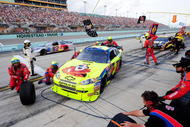 HOMESTEAD, FL - NOVEMBER 22:  Mark Martin, driver of the #5 Kellogg's/CARQUEST Chevrolet, pits during the NASCAR Sprint Cup Series Ford 400 at Homestead-Miami Speedway on November 22, 2009 in Homestead, Florida.  (Photo by Sam Greenwood/Getty Images)