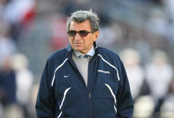 STATE COLLEGE, PA - NOVEMBER 7: Head coach Joe Paterno of the Penn State Nittany Lions watches warm-ups before a game against the Ohio State Buckeyes on November 7, 2009 at Beaver Stadium in State College, Pennsylvania. Ohio State won 24-7. (Photo by Hunter Martin/Getty Images)