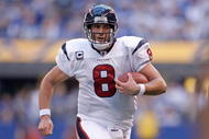 INDIANAPOLIS - NOVEMBER 8:  Matt Schaub #8 of the Houston Texans runs with the ball during the NFL game against the Indianapolis Colts at Lucas Oil Stadium on November 8, 2009 in Indianapolis, Indiana.  (Photo by Andy Lyons/Getty Images)