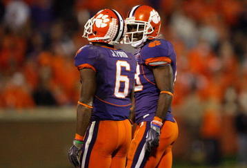 CLEMSON, SC - NOVEMBER 21:  C.J. Spiller #28 of the Clemson Tigers smiles with teammates Jacoby Ford #6 during a 34-21 victory over the Virginia Cavaliers at Memorial Stadium on November 21, 2009 in Clemson, South Carolina.  (Photo by Streeter Lecka/Getty Images)