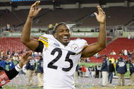 TAMPA, FL - FEBRUARY 01:  Safety Ryan Clark #25 of the Pittsburgh Steelers celebrates with the fans after their 27-23 win against the Arizona Cardinals during Super Bowl XLIII on February 1, 2009 at Raymond James Stadium in Tampa, Florida.  (Photo by Jamie Squire/Getty Images)