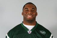 EAST RUTHERFORD, NJ - 2009:  Vernon Gholston of the New York Jets poses for his 2009 NFL headshot at photo day in East Rutherford, New Jersey.  (Photo by NFL Photos)    