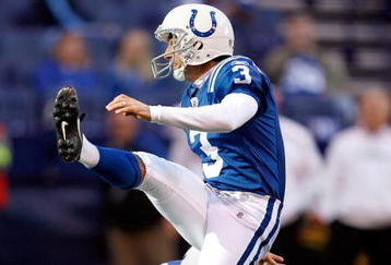 INDIANAPOLIS - NOVEMBER 01:  Matt Stover #3 of the Indianapolis Colts kicks one of his 4 field goals during the NFL game against the San Francisco 49ers at Lucas Oil Stadium on November 1, 2009 in Indianapolis, Indiana.  The Colts won 18-14.  (Photo by Andy Lyons/Getty Images)
