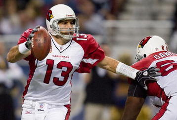 ST. LOUIS - NOVEMBER 22: Kurt Warner #13 of the Arizona Cardinals looks to pass against the St. Louis Rams at the Edward Jones Dome on November 22, 2009 in St. Louis, Missouri.  (Photo by Dilip Vishwanat/Getty Images)