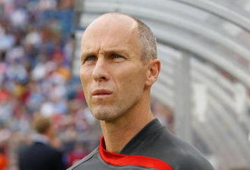 FOXBOROUGH, MA - JULY 11:  Coach Bob Bradley  of USA stands during pre-game activities before a game against Haiti during 2009 CONCACAF Gold Cup competition at Gillette Stadium on July 11, 2009 in Foxborough, Massachusetts. USA and Haiti played to a 2-2 draw. (Photo by Jim Rogash/Getty Images)