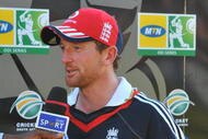 CENTURION, SOUTH AFRICA - NOVEMBER 22: Man of the Match Paul Collingwood of England is interviewed after the 2nd One Day International between South Africa and England at Supersport Park on November 22, 2009 in Centurion, South Africa. (Photo by Duif du Toit/Gallo Images/Getty Images)