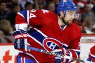 MONTREAL- OCTOBER 17:  Guillaume Latendresse #84 of the Montreal Canadiens skates during the NHL game against the Ottawa Senators on October 17, 2009 at the Bell Centre in Montreal, Quebec, Canada.  The Senators defeated the Canadiens 3-1.  (Photo by Richard Wolowicz/Getty Images)