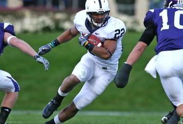 EVANSTON, IL - OCTOBER 31: Evan Royster #22 of the Penn State Nittany Lions runs against the Northwestern Wildcats at Ryan Field on October 31, 2009 in Evanston, Illinois. (Photo by Jonathan Daniel/Getty Images)