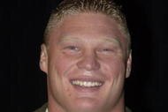 NEW YORK - MARCH 18: World Wrestling Entertainment Wrestler Brock Lesnar attends a media conference announcing the all-star lineup of WWE WrestleMania XIX at ESPN Zone in Times Square March 18, 2003 in New York City. (Photo by Mark Mainz/Getty Images)