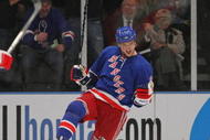 NEW YORK - OCTOBER 26:  Marian Gaborik #10 of the New York Rangers scores a first period goal against the Phoenix Coyotes on October 26, 2009 at Madison Square Garden in New York, New York.  (Photo by Bruce Bennett/Getty Images)