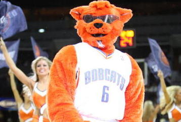 CHARLOTTE, NC - NOVEMBER 6:  Mascot Rufus of the Charlotte Bobcats on the court before the game against the Atlanta Hawks on November 6, 2009 at Time Warner Cable Arena in Charlotte, North Carolina.  The Bobcats won 103-83.  NOTE TO USER: User expressly acknowledges and agrees that, by downloading and/or using this Photograph, user is consenting to the terms and conditions of the Getty Images License Agreement.  (Photo by Streeter Lecka/Getty Images)