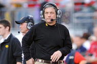 COLUMBUS, OH - NOVEMBER 14:  Head coach Kirk Ferentz of the Iowa Hawkeyes walks the sidelines during a game against the Ohio State Buckeyes at Ohio Stadium on November 14, 2009 in Columbus, Ohio.  (Photo by Jamie Sabau/Getty Images)