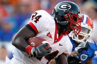 JACKSONVILLE, FL - OCTOBER 31:  Washaun Ealey #24 of the Georgia Bulldogs against the Florida Gators at Jacksonville Municipal Stadium on October 31, 2009 in Jacksonville, Florida.  (Photo by Kevin C. Cox/Getty Images)