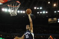 OAKLAND, CA - MARCH 30:  Hamed Haddadi #15 of the Memphis Grizzlies shoots against the Golden State Warriors during an NBA game on March 30, 2009 at Oracle Arena in Oakland, California. NOTE TO USER: User expressly acknowledges and agrees that, by downloading and or using this photograph, User is consenting to the terms and conditions of the Getty Images License Agreement.  (Photo by Jed Jacobsohn/Getty Images)