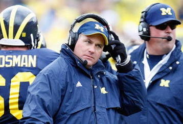 ANN ARBOR, MI - OCTOBER 24:  Head coach Rich Rodriguez of the Michigan Wolverines looks on during the game against the Penn State Nittany Lions on October 24, 2009 at Michigan Stadium in Ann Arbor, Michigan. (Photo by  Gregory Shamus/Getty Images)