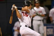 MINNEAPOLIS - OCTOBER 11: Joe Mauer #7 of the Minnesota Twins hits a run-scoring single in the 6th inning against the New York Yankees in Game Three of the ALDS during the 2009 MLB Playoffs at the Hubert H. Humphrey Metrodome on October 11, 2009 in Minneapolis, Minnesota. (Photo by Jonathan Daniel/Getty Images)