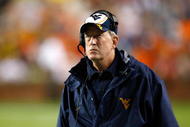 AUBURN, AL - SEPTEMBER 19:  Head coach Bill Stewart of the West Virginia Mountaineers against the Auburn Tigers at Jordan-Hare Stadium on September 19, 2009 in Auburn, Alabama.  (Photo by Kevin C. Cox/Getty Images)