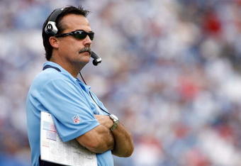 NASHVILLE, TN - SEPTEMBER 20: Jeff Fisher the Head Coach of the Tennessee Titans is pictured during the NFL game against the Houston Texans at LP Field on September 20, 2009 in Nashville, Tennessee.  The Texans won 34-31.  (Photo by Andy Lyons/Getty Images)