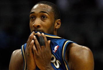 DALLAS - OCTOBER 27:  Gilbert Arenas #0 of the Washington Wizards on October 27, 2009 at American Airlines Center in Dallas, Texas.  NOTE TO USER: User expressly acknowledges and agrees that, by downloading and/or using this Photograph, user is consenting to the terms and conditions of the Getty Images License Agreement.  (Photo by Ronald Martinez/Getty Images)