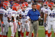 COLUMBIA, SC - NOVEMBER 14: Head coach Urban Meyer of the Florida Gators looks on during the game against the South Carolina Gamecocks at Williams-Brice Stadium on November 14, 2009 in Columbia, South Carolina. (Photo by Streeter Lecka/Getty Images)