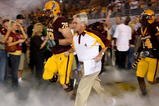 TEMPE, AZ - OCTOBER 13:  Head coach Dennis Erickson of the Arizona State Sun Devils runs onto the field during introductions before the game with the Washington Huskies on October 13, 2007 at Sun Devil Stadium in Tempe, Arizona.  Arizona State won 44-20.  (Photo by Stephen Dunn/Getty Images)