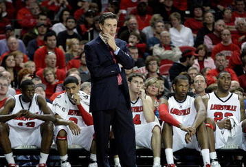 LOUISVILLE, KY - NOVEMBER 22:  Rick Pitino the Head coach of the Louisville Cardinals is pictured during the game against the Morgan State Bears on November 22, 2009 at Freedom Hall  in Louisville, Kentucky. Louisville won 90-81.  (Photo by Andy Lyons/Getty Images)