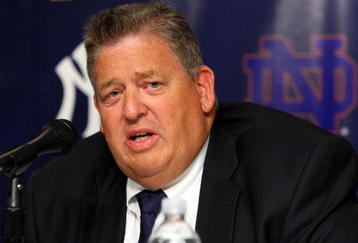 NEW YORK - JULY 20:  Notre Dame head coach Charlie Weiss speaks during a press conference announcing that Yankee Stadium will play host to the 2010 Notre Dame v Army college football game on July 19, 2009 at Yankee Stadium in the Bronx borough of New York City. The game is to be played on November 20, 2010.  (Photo by Jim McIsaac/Getty Images)