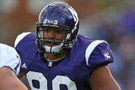 EVANSTON, IL - OCTOBER 31: Corey Wootton #99 of the Northwestern Wildcats rushes the passer against the Penn State Nittany Lions at Ryan Field on October 31, 2009 in Evanston, Illinois. Penn State defeated Northwestern 34-13. (Photo by Jonathan Daniel/Getty Images)