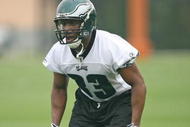 PHILADELPHIA - MAY 1: Defensive back Jack Ikegwuonu #33 of the Philadelphia Eagles practices during minicamp at the NovaCare Complex on May 1, 2009 in Philadelphia, Pennsylvania. (Photo by Hunter Martin/Getty Images)