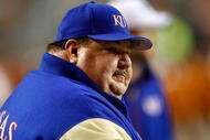 AUSTIN, TX - NOVEMBER 21: Head coach Mark Mangino of the Kansas Jayhawks on the field before a game against the Texas Longhorns at Darrell K Royal-Texas Memorial Stadium on November 21, 2009 in Austin, Texas. (Photo by Ronald Martinez/Getty Images)