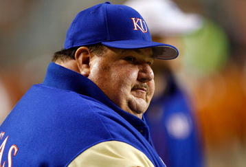 AUSTIN, TX - NOVEMBER 21:  Head coach Mark Mangino of the Kansas Jayhawks on the field before a game against the Texas Longhorns at Darrell K Royal-Texas Memorial Stadium on November 21, 2009 in Austin, Texas.  (Photo by Ronald Martinez/Getty Images)