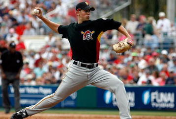 FORT MYERS, FL - MARCH 04:  Pitcher Bryan Bullington #49 of the Pittsburgh Pirates pitches against the Boston Red Sox on March 4, 2008 at City of Palms Park in Ft. Myers, Florida.  (Photo by J. Meric/Getty Images)