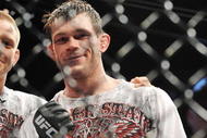 LAS VEGAS - NOVEMBER 21: Forrest Griffin celebrates his victory over Tito Ortiz after their Light Heavyweight Fight at the UFC 106 at Mandalay Bay Events Center on November 21, 2009 in Las Vegas, Nevada. (Photo by Jon Kopaloff/Getty Images)