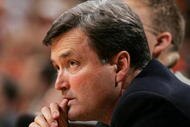CHICAGO - MARCH 11:  Head coach Bill Carmody of the Northwestern Wildcats looks on against the Illinois Fighting Illini during the quaterfinals on the second day of the Big Ten Men's Conference Basketball Tournament March 11, 2005 at the United Center in Chicago, Illinois. Inninois won 68-51.  (Photo by Jonathan Daniel/Getty Images)