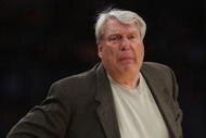 LOS ANGELES, CA - MARCH 23: Head coach Don Nelson of the Golden State Warriors looks on from the sideline during the game against the Los Angeles Lakers at Staples Center on March 23, 2008 in Los Angeles, California. NOTE TO USER: User expressly acknowledges and agrees that, by downloading and or using this Photograph, user is consenting to the terms and conditions of the Getty Images License Agreement. (Photo by Lisa Blumenfeld/Getty Images)