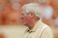 AUSTIN, TX - NOVEMBER 07:  Head coach George O'Leary of the UCF Knights watches his team struggle against the Texas Longhorns on November 7, 2009 at Darrell K Royal - Texas Memorial Stadium in Austin, Texas.  Texas won 35-3.  (Photo by Brian Bahr/Getty Images)