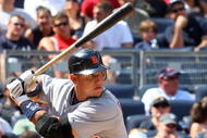 NEW YORK - JULY 19:  Miguel Cabrera #24 of the Detroit Tigers bats against the New York Yankees on July 19, 2009 at Yankee Stadium in the Bronx borough of New York City.  (Photo by Jim McIsaac/Getty Images)