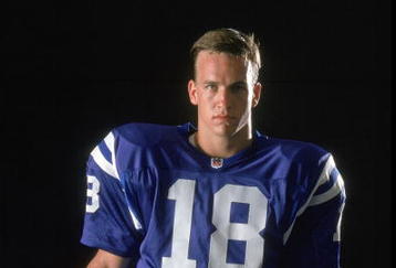 ORLANDO, FL - MAY 20: Peyton Manning #18 of the Indianapolis Colts poses for a portrait during a rookie shoot at the Citrus Bowl on May 20, 1998 in Orlando, Florida. (Photo by Peter J.Taylor/GettyImages)  