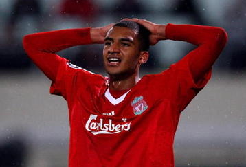 BUDAPEST, HUNGARY - NOVEMBER 24:  David Ngog of Liverpool looks dejected during the UEFA Champions League group E match between Debrecen and Liverpool at the Ferenc Puskas Stadium on November 24, 2009 in Budapest, Hungary.  (Photo by Richard Heathcote/Getty Images)