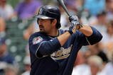 DENVER - MAY 31:  Adrian Gonzalez #23 of the San Diego Padres takes an at bat against the Colorado Rockies during MLB action at Coors Field on May 31, 2009 in Denver, Colorado. The Padres defeated the Rockies 5-2.  (Photo by Doug Pensinger/Getty Images)
