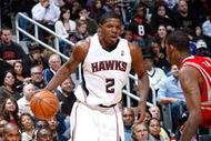 ATLANTA - NOVEMBER 20:  Joe Johnson #2 of the Atlanta Hawks against the Houston Rockets at Philips Arena on November 20, 2009 in Atlanta, Georgia.  NOTE TO USER: User expressly acknowledges and agrees that, by downloading and/or using this Photograph, User is consenting to the terms and conditions of the Getty Images License Agreement.  (Photo by Kevin C. Cox/Getty Images)