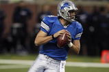 DETROIT, MI - NOVEMBER 22: Matthew Stafford #9 of the Detroit Lions looks to pass the football in the first half against the Cleveland Browns at Ford Field on November 22, 2009 in Detroit, Michigan. (Photo by Joe Robbins/Getty Images)