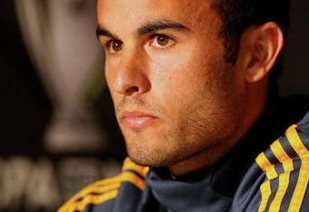 SEATTLE - NOVEMBER 20:  Landon Donovan of the Los Angeles Galaxy speaks at a press conference on November 20, 2009 at Qwest Field in Seattle, Washington. (Photo by Otto Greule Jr/Getty Images)