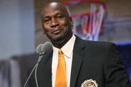 SPRINGFIELD, MA - SEPTEMBER 11:  Michael Jordan speaks during a news conference at the Naismith Memorial Basketball Hall of Fame on September 11, 2009 in Springfield, Massachusetts. (Photo by Jim Rogash/Getty Images)